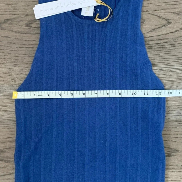 House of Harlow 1960 Ribbed Knit Two Piece Pant Set - Size M - Blue - NWT - Picture 7 of 12